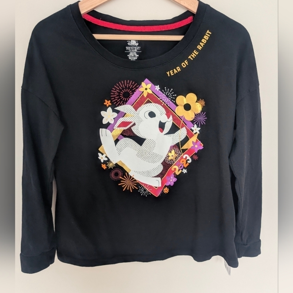 Disney Year of the Rabbit Lunar New Year 2023 Thumper Long Sleeve black Shirt S